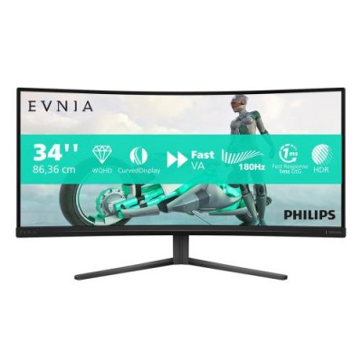 34' Gaming Monitor Philips Evnia 34M2C3500L WQHD VA 0.5ms 180Hz Freesync